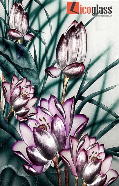 Tranh kính hoa sen TKS33